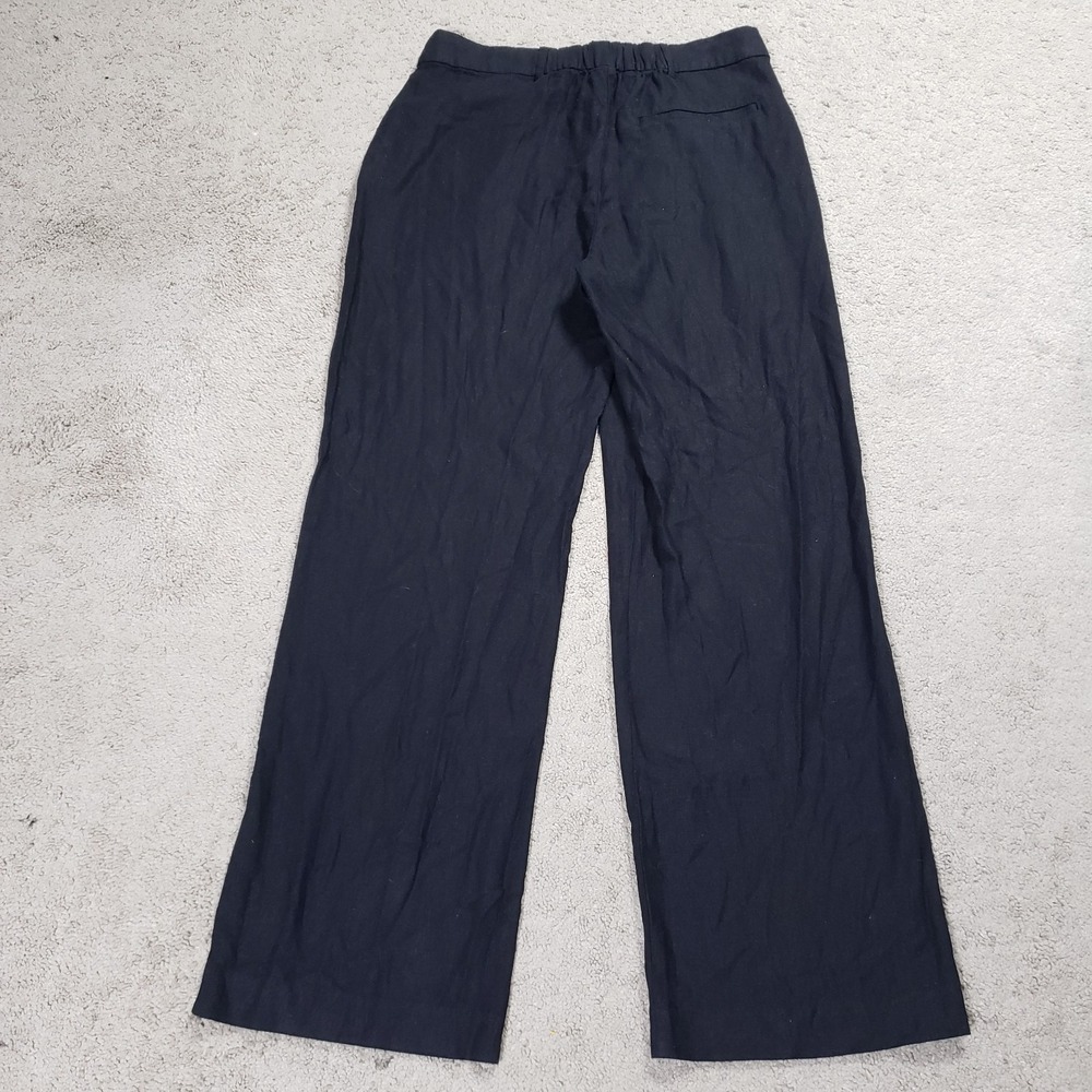 NWT Old Navy Taylor Black High Rise Wide Leg Linen Blend Trousers Womens Medium - Picture 2 of 11